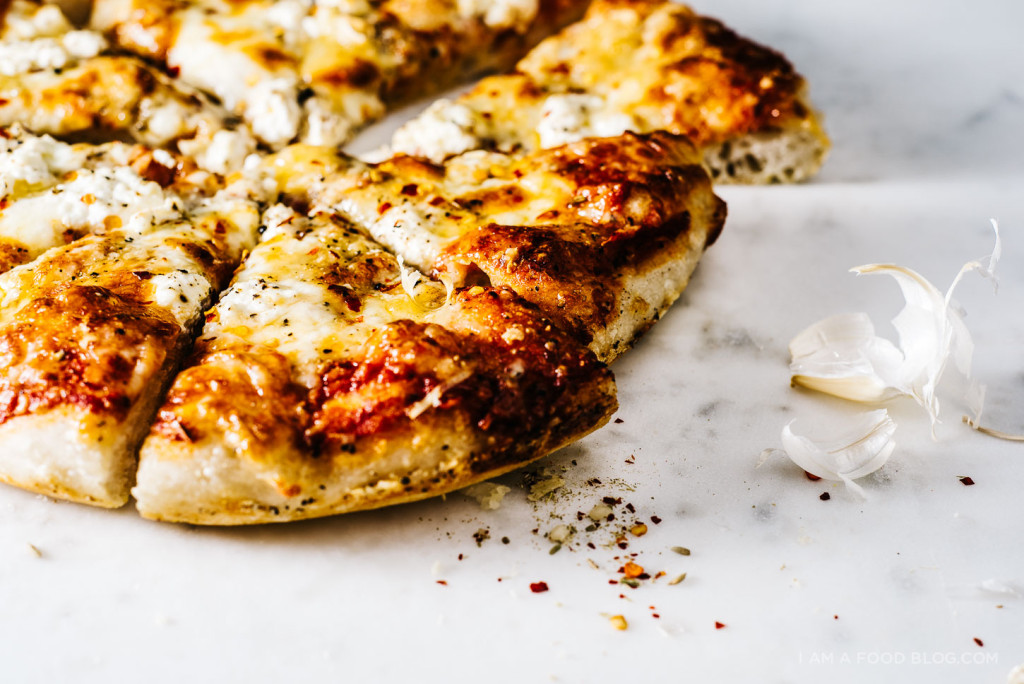 Four Cheese Pizza Mozzarella, Parmesan, Brie and Ricotta · i am a food