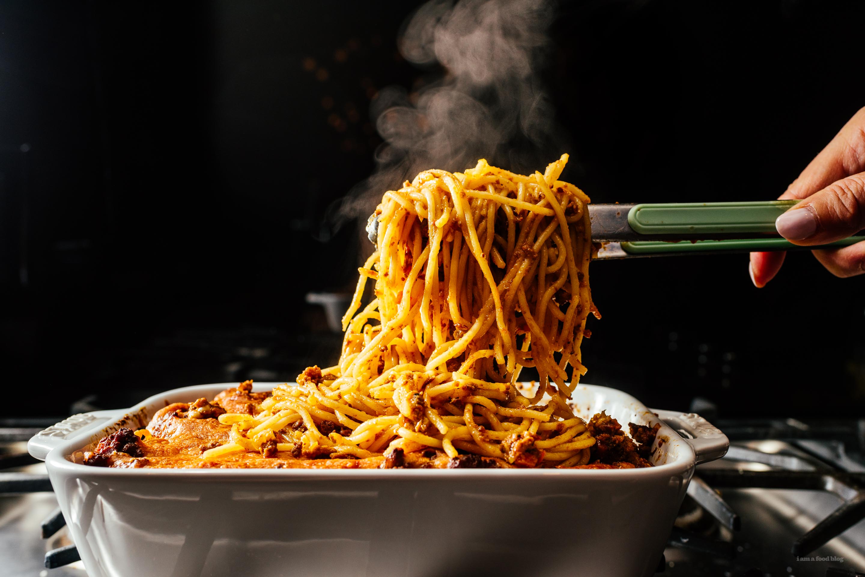 Cheesy Baked Spaghetti Recipe · i am a food blog i am a food blog