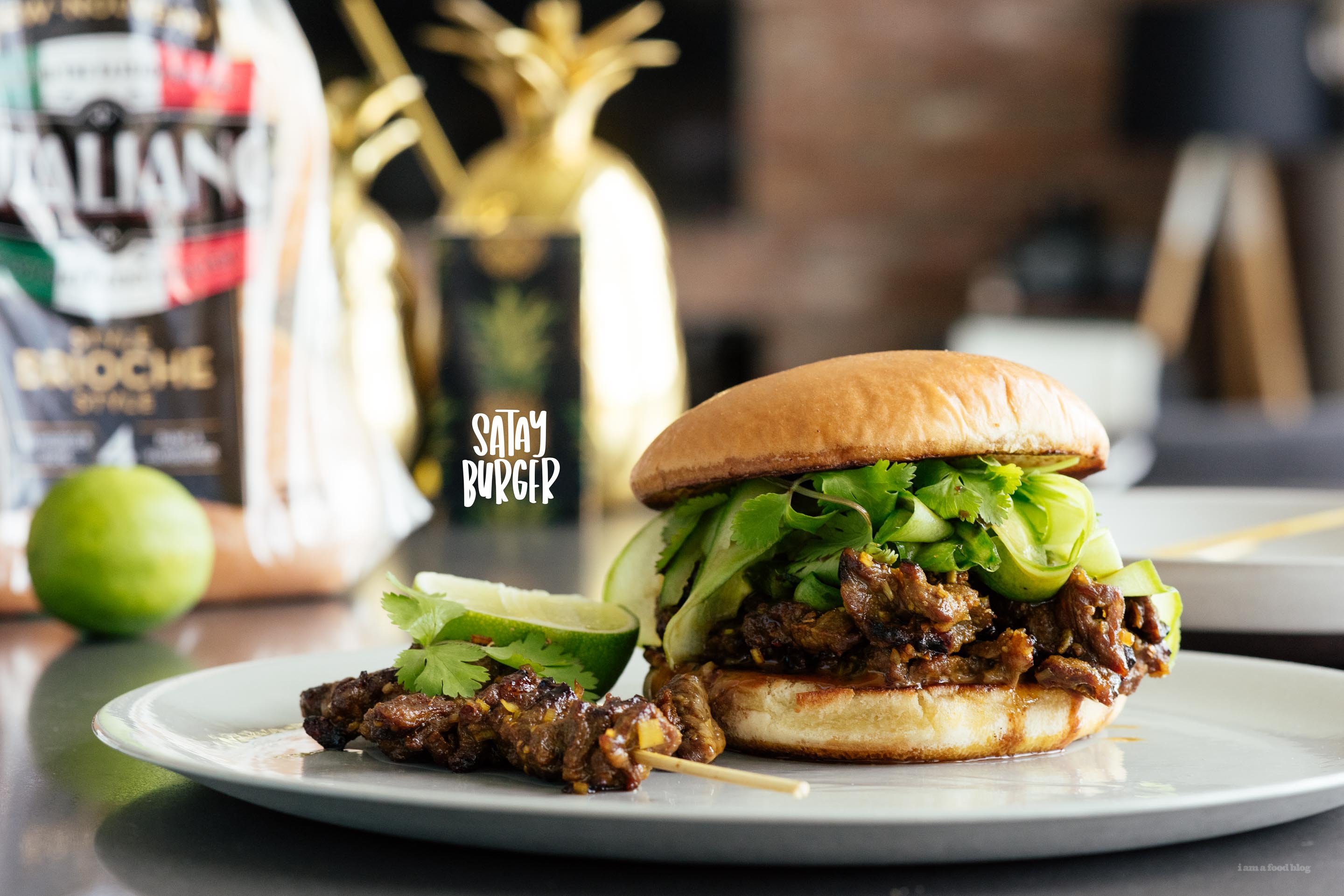 Sweet and Spicy Beef Satay Burger