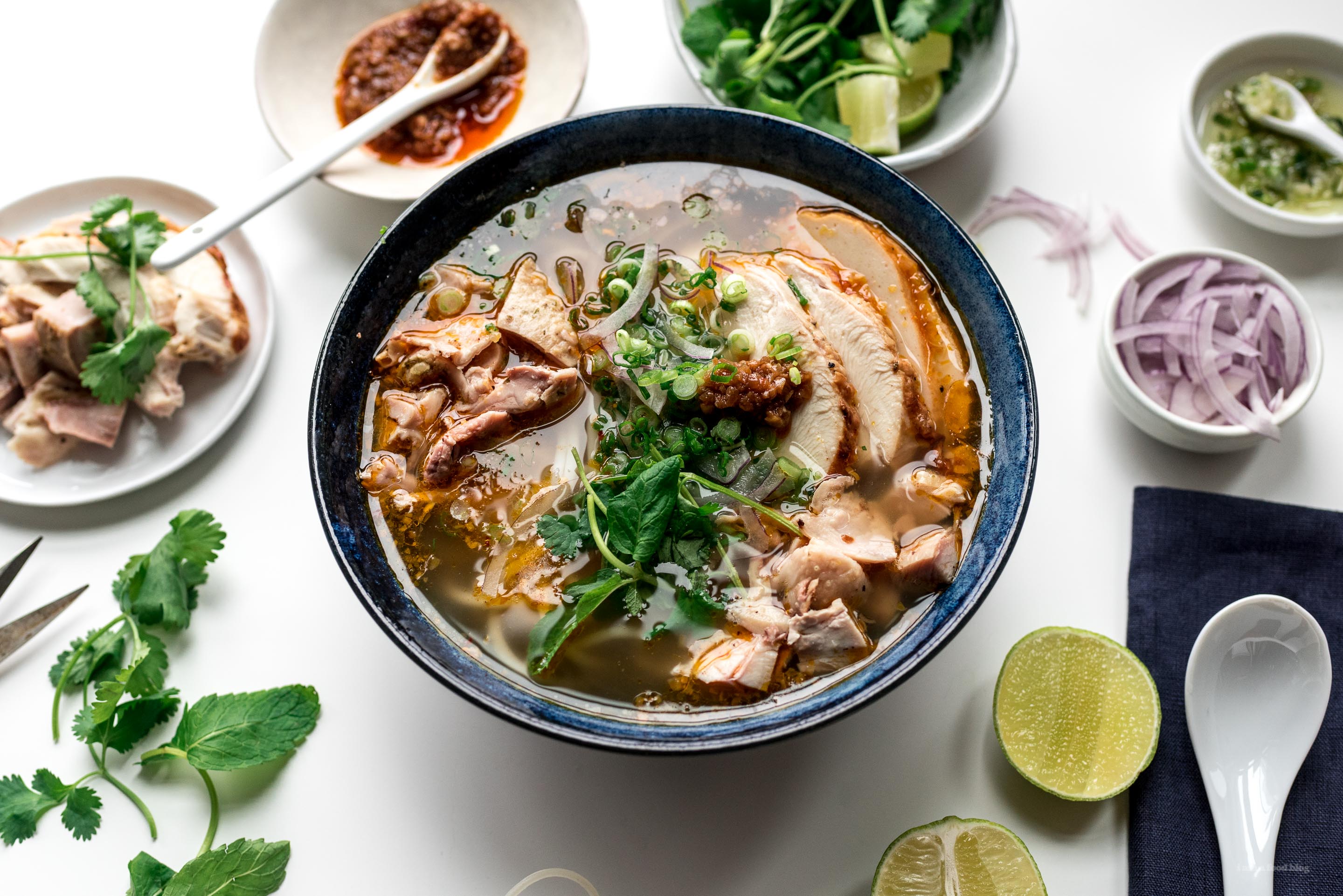Hue Style Spicy Turkey Vermicelli Noodle Soup Recipe