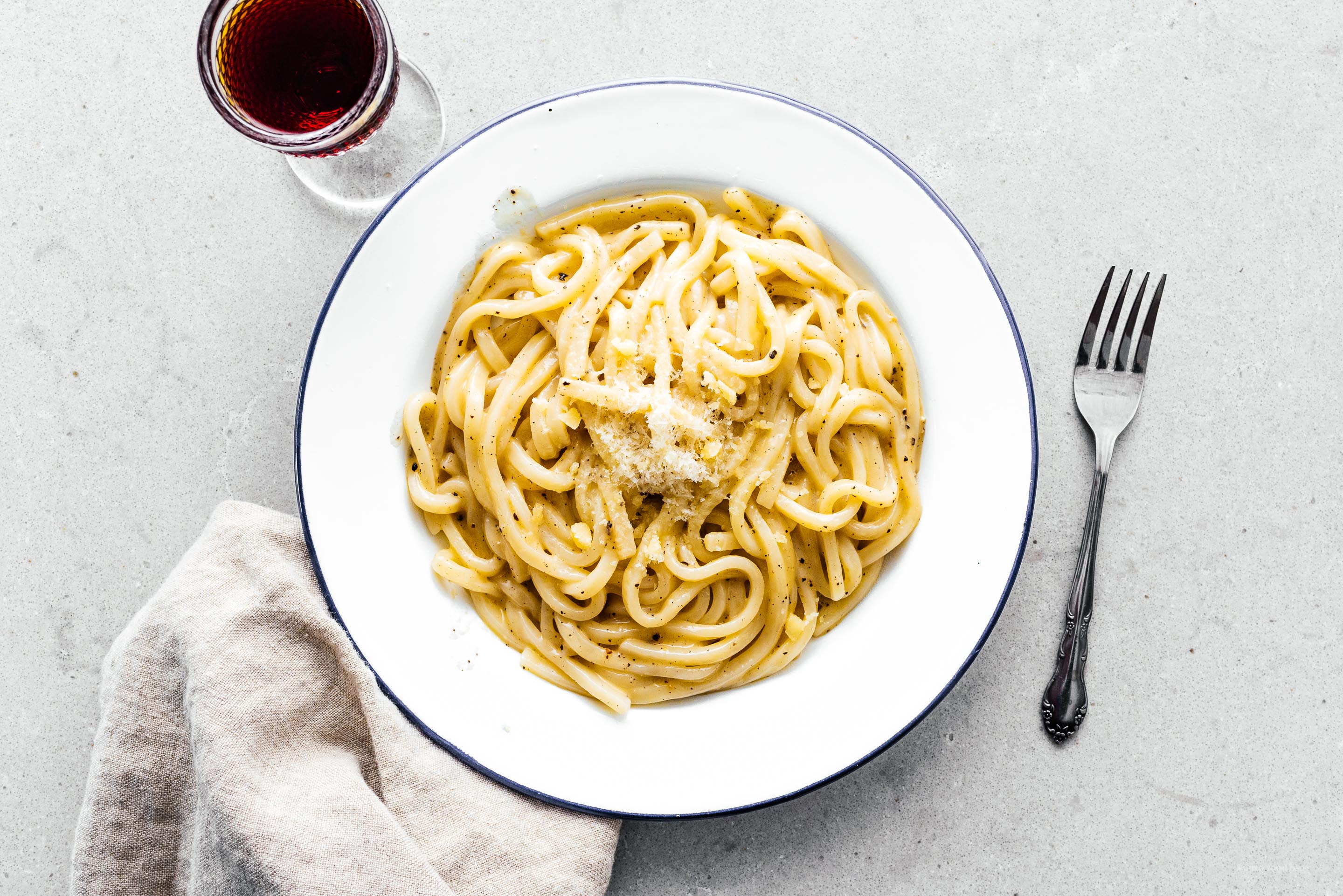 Chewier, Better, Faster, Stronger: 4 Ingredient Cacio e Pepe Udon Recipe
