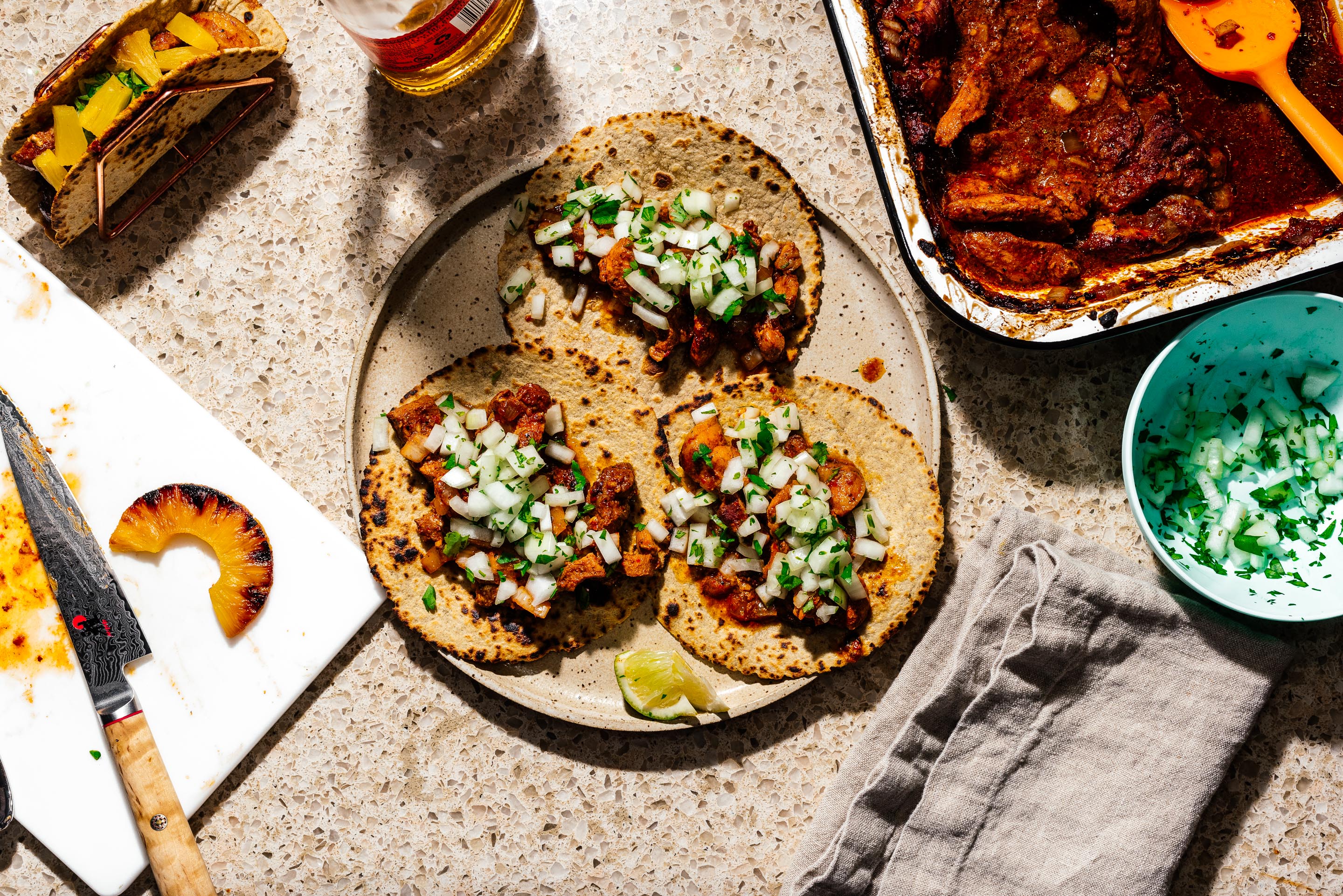 The best taco filling is this oven baked carne adovada pork taco recipe