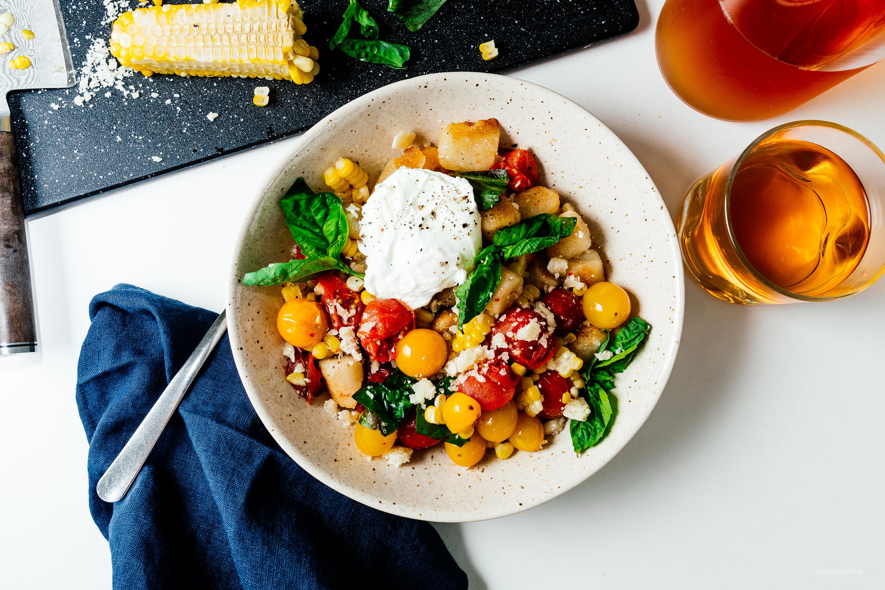 How to Cook Trader Joe?s Cauliflower Gnocchi with Jammy Cherry Tomatoes, Corn and Basil