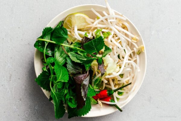 vietnamese herbs and beansprouts | www.iamafoodblog.com